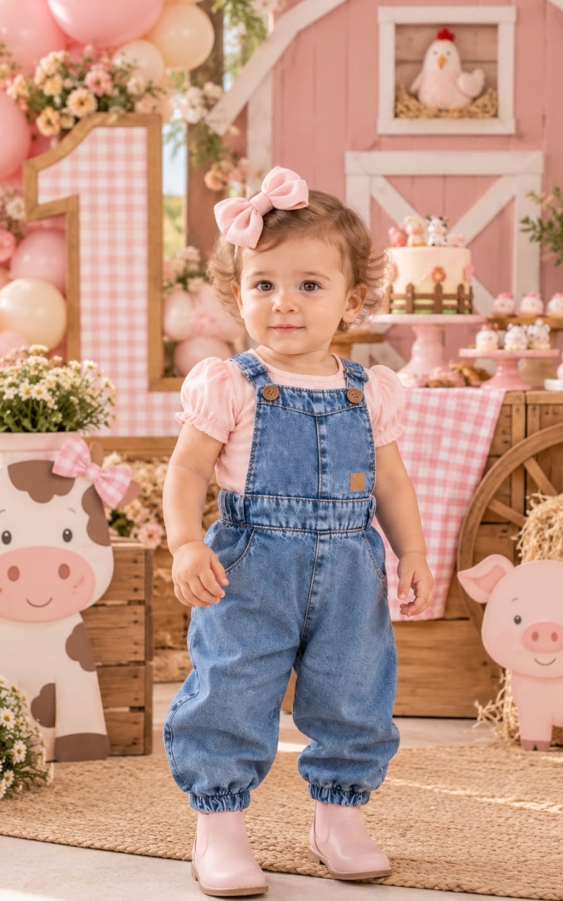 Jardineira Jeans Bebê Unissex - Imagem 3