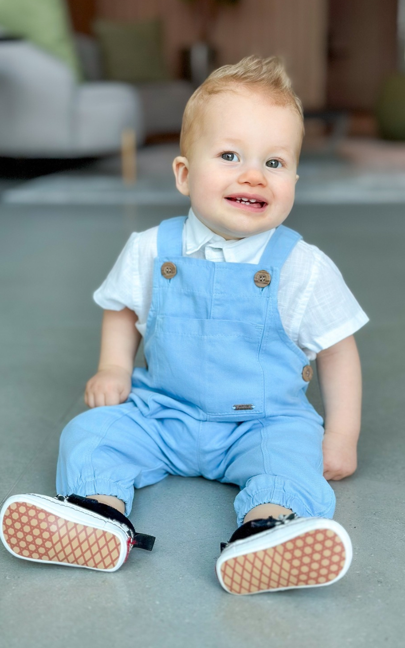 Macacão Sarja Bebê Menino Jogger Azul - Imagem 3