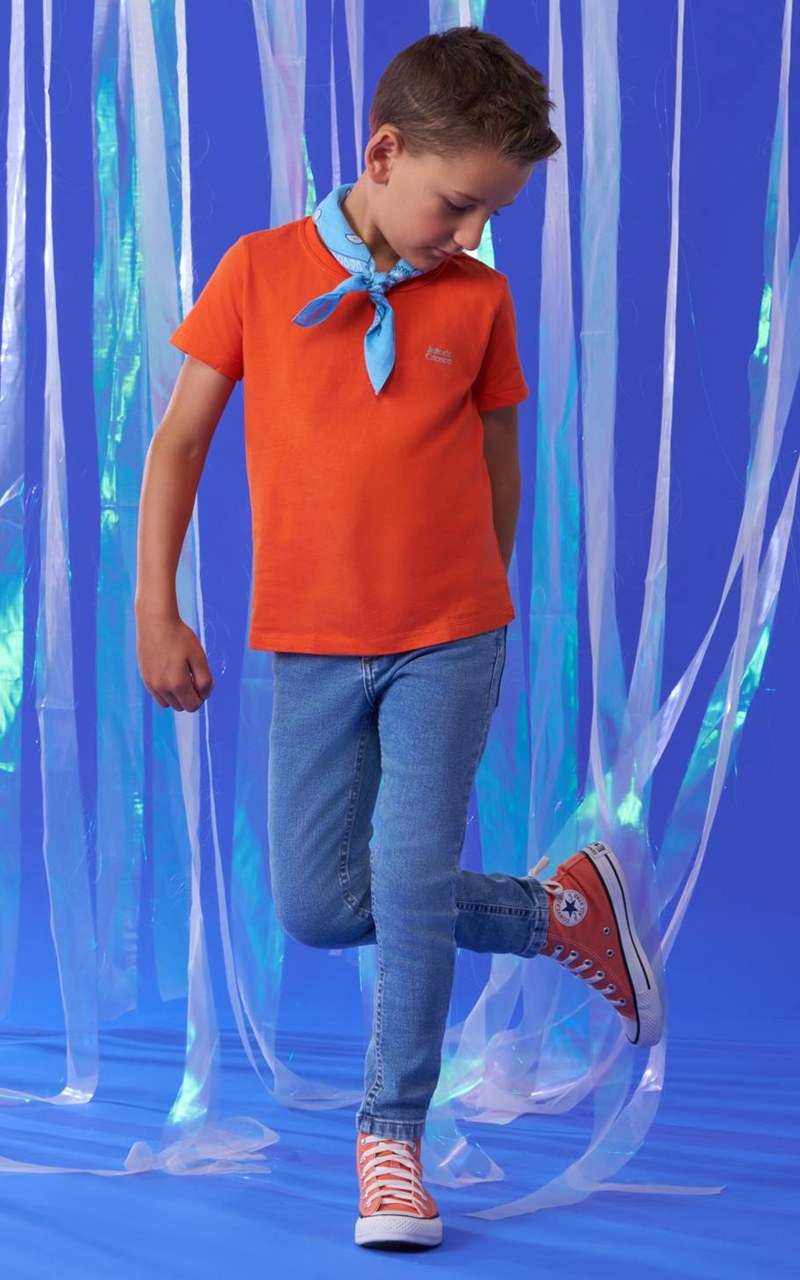 Calça Jeans Malha Skinny Infantil Menino