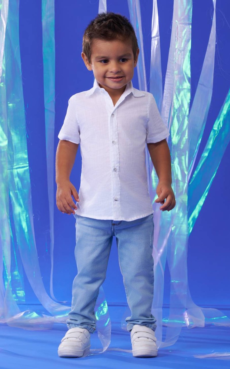 Calça Jeans Skinny Infantil Menino com Elastano