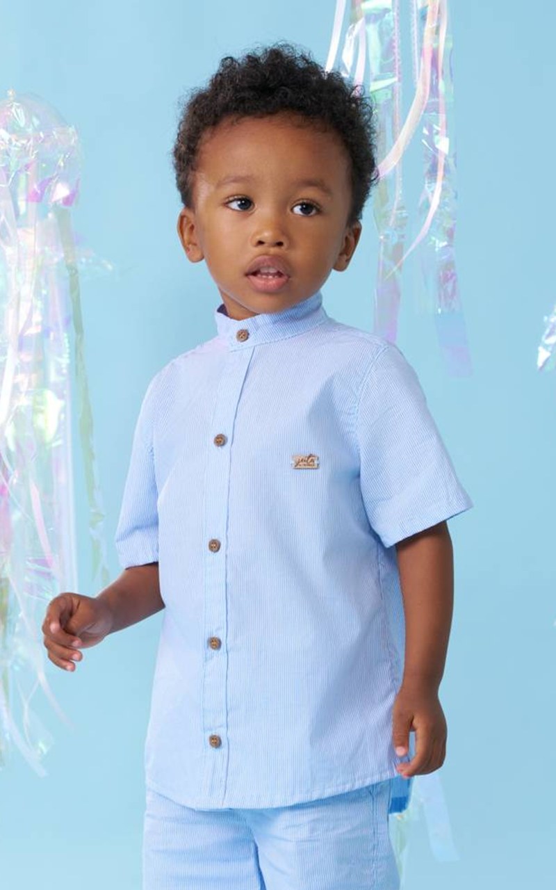 Camisa Infantil Menino Listrada Azul