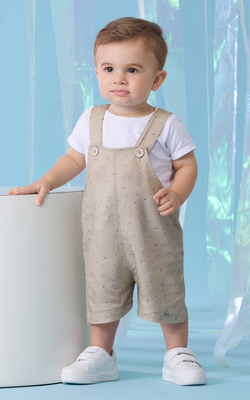 Macacão Jardineira Bebê Menino Pássaros