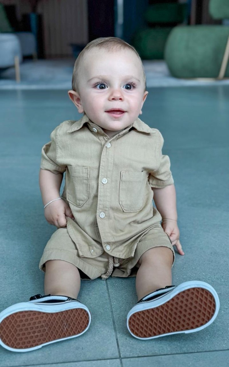 Conjunto Camisa e Bermuda Viscolinho Caramelo Infantil Menino