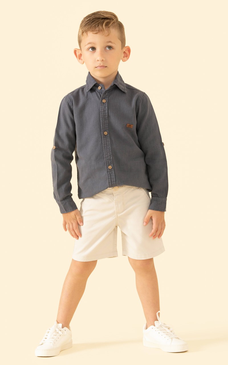 Bermuda Social Sarja Bege Infantil Menino