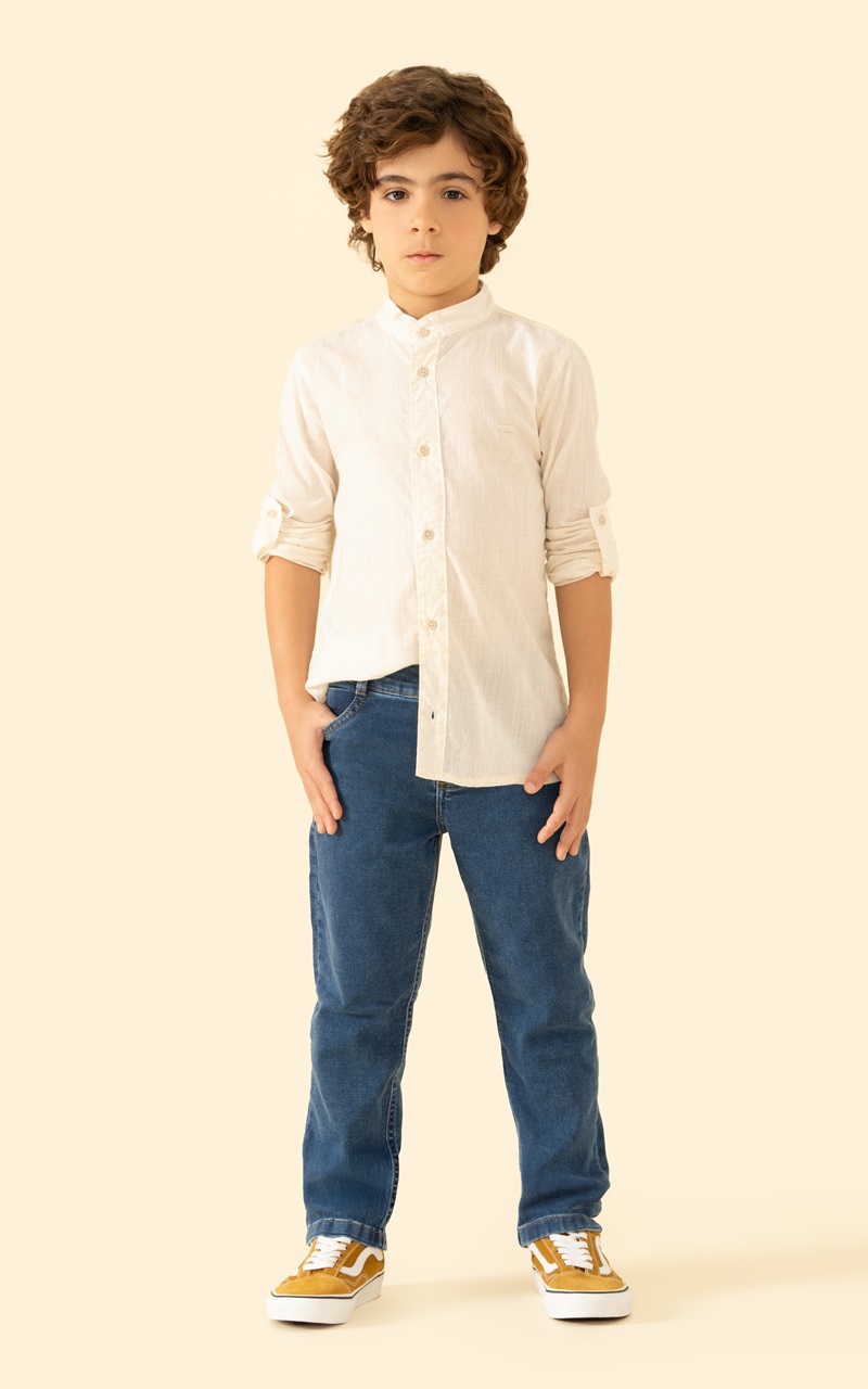 Calça Denim Malha com Elastano Infantil Menino