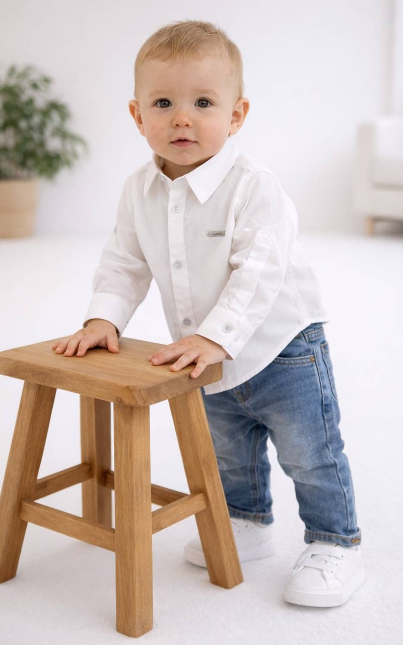 Calça Jeans Bebê Menino com Elastano