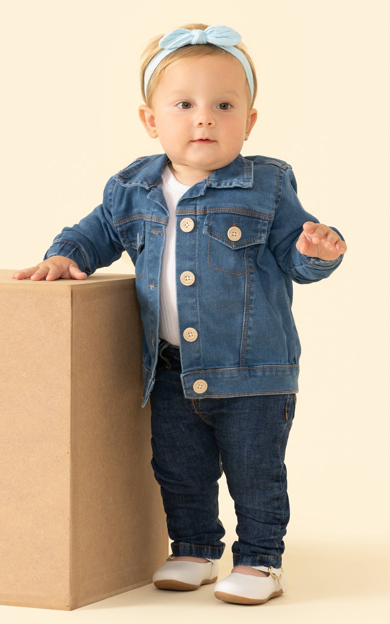 Calça Jeans Skinny com Elastano Bebê Menina