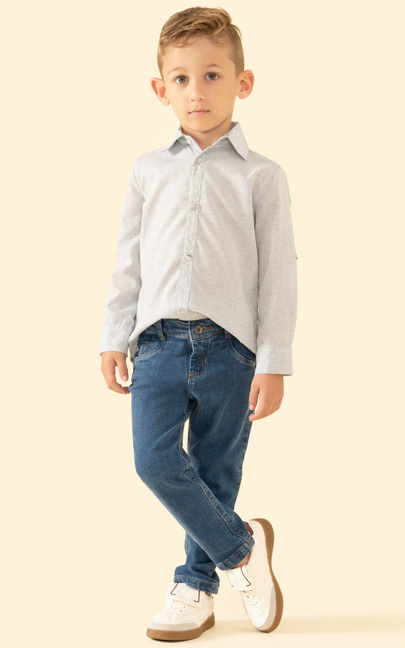 Calça Jeans Tradicional com Elastano Infantil Menino