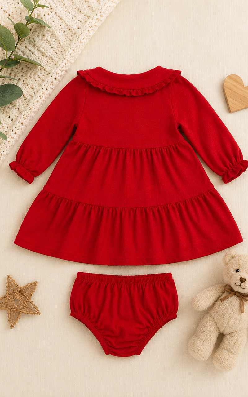 Vestido Vermelho Manga Longa - Imagem 5