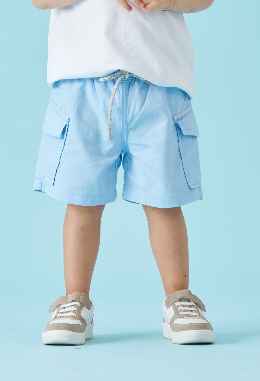 Bermuda Cargo Sarja Azul Claro Infantil Menino - Imagem 2
