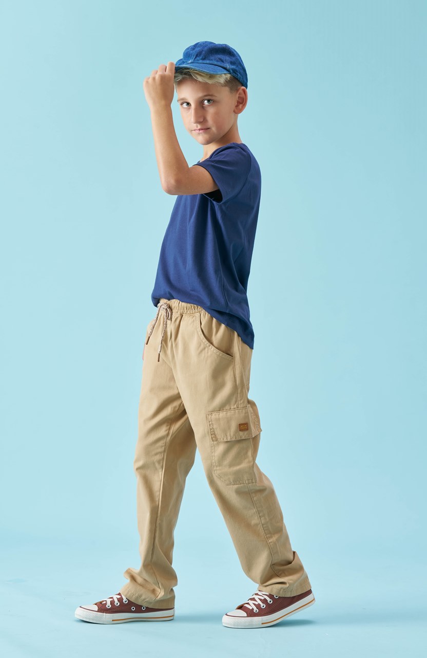 Calça Cargo Infantil Menino Caramelo