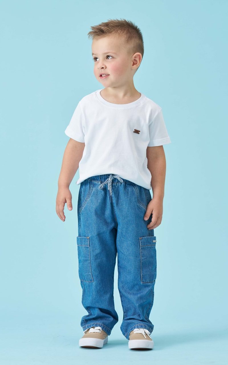 Calça Cargo Jeans Infantil Menino