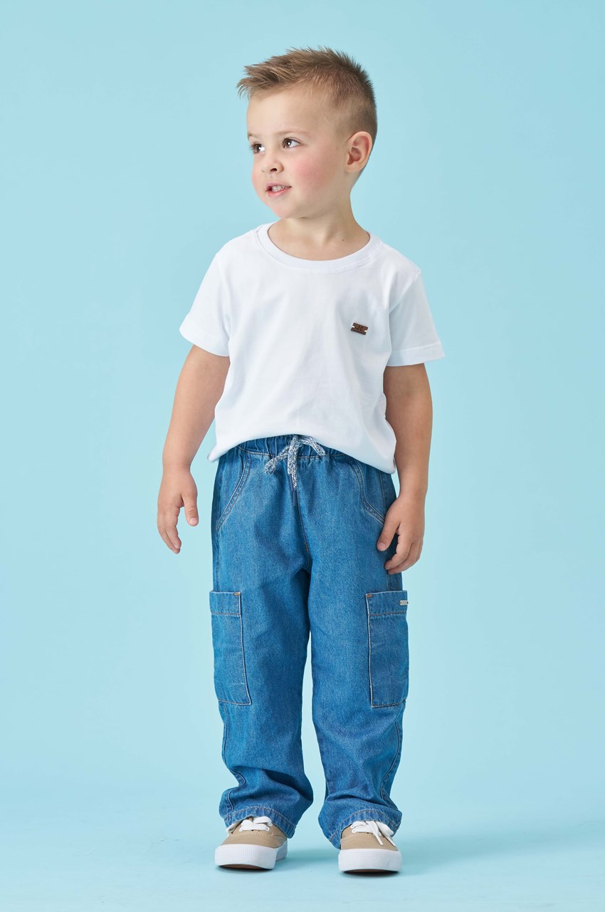 Calça Cargo Jeans Infantil Menino