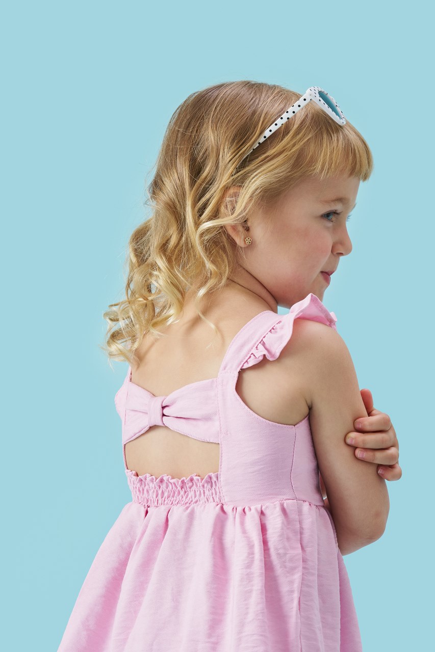 Vestido Viscose com Laço Rosa Infantil - Imagem 2